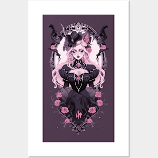 Pink Ghotic Lady Posters and Art